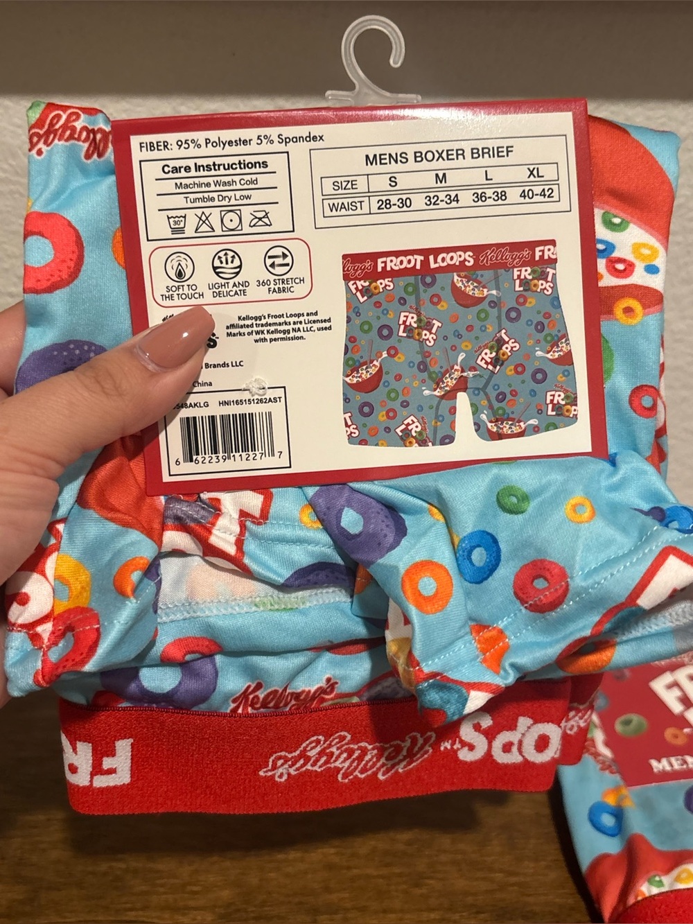 Froot Loops Men's Boxer Briefs - Light Blue with Red Waistband - Picture 2 of 3